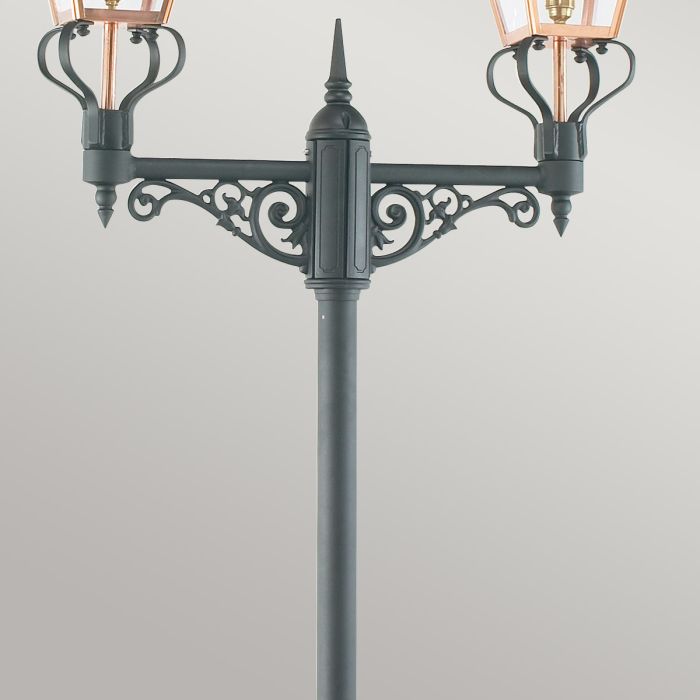 Chelsea Twin Head Lamp Post - Copper & Black