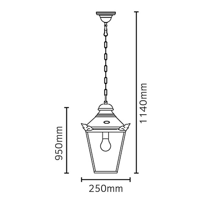 Chelsea 1 Light Chain Lantern - Copper