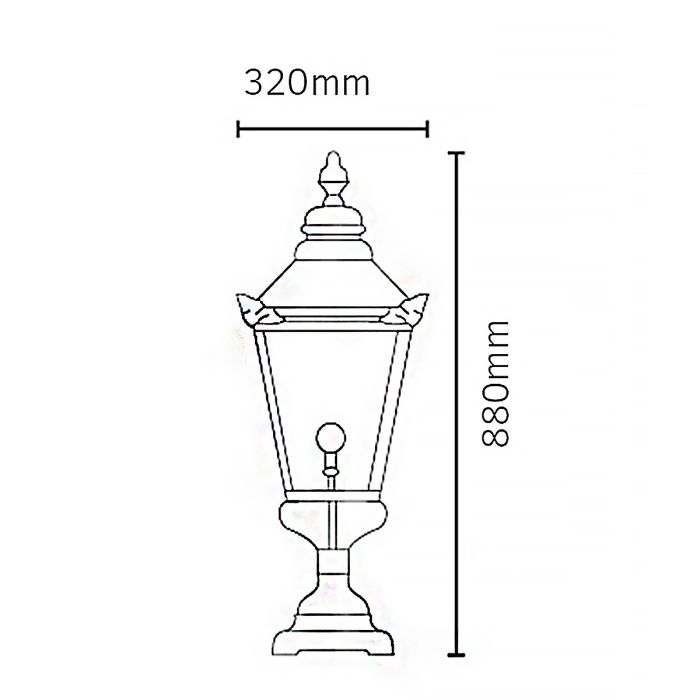 Chelsea 1 Light Grande Pedestal Lantern - Copper