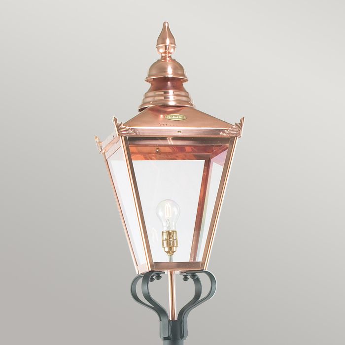 Chelsea 1 Light Grande Lamp Post - Copper & Black