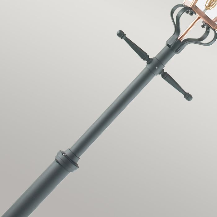 Chelsea 1 Light Grande Lamp Post - Copper & Black