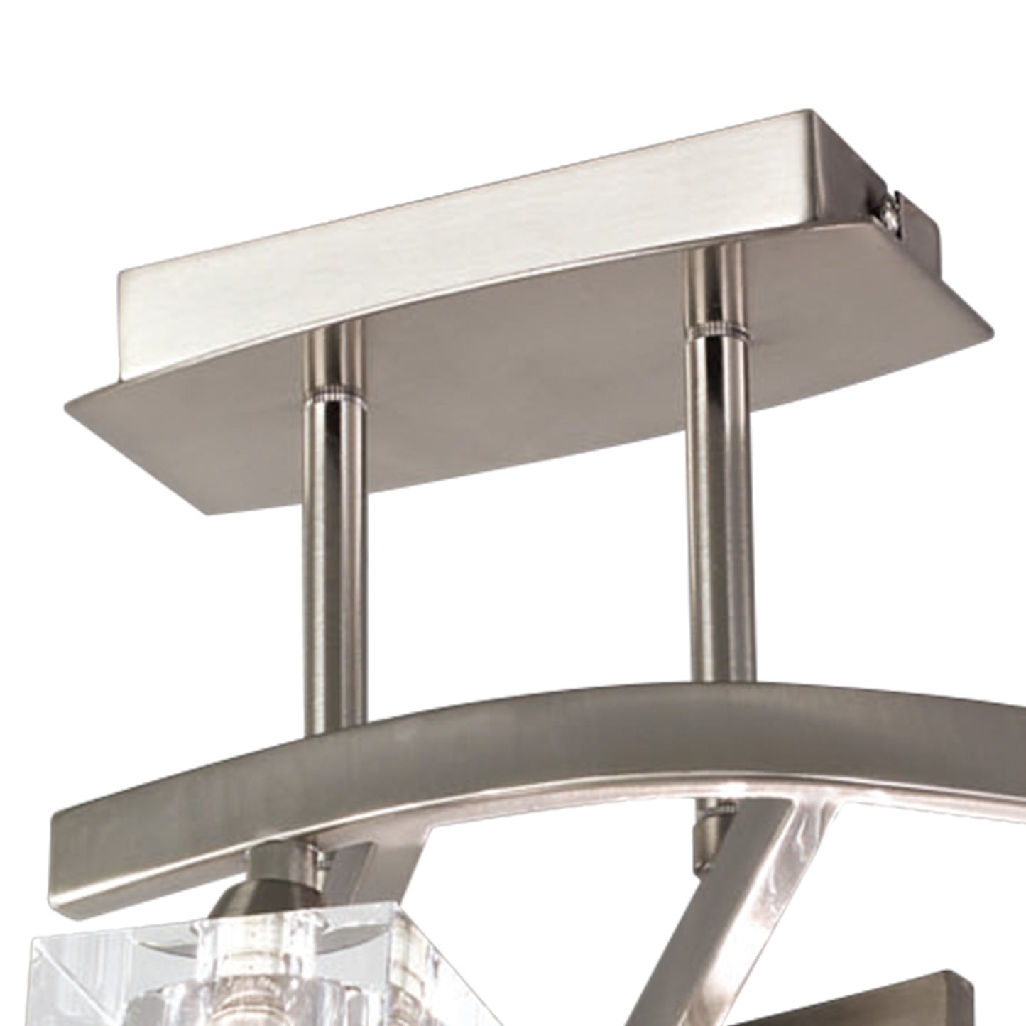 Cuadrax Square Semi Flush 4 Light G9, Satin Nickel (0004049) by Mantra