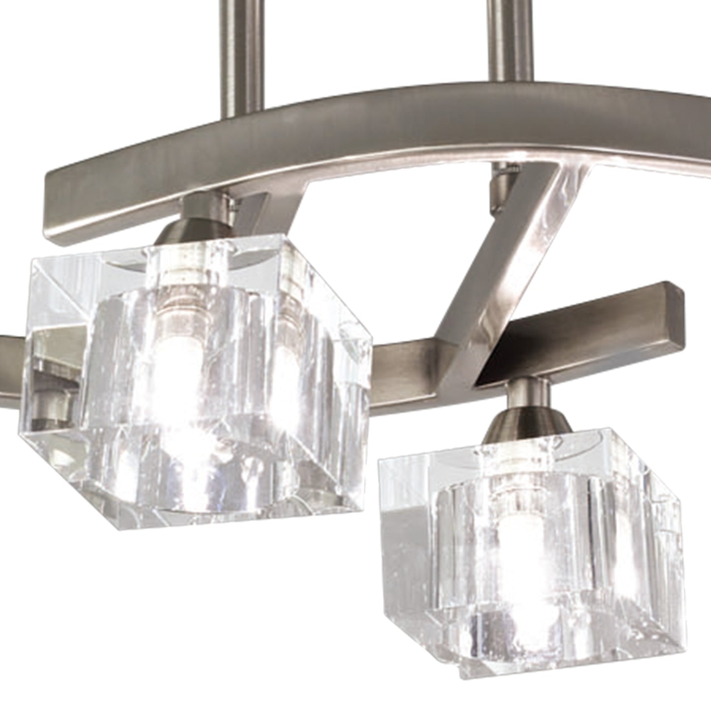 Cuadrax Square Semi Flush 4 Light G9, Satin Nickel (0004049) by Mantra