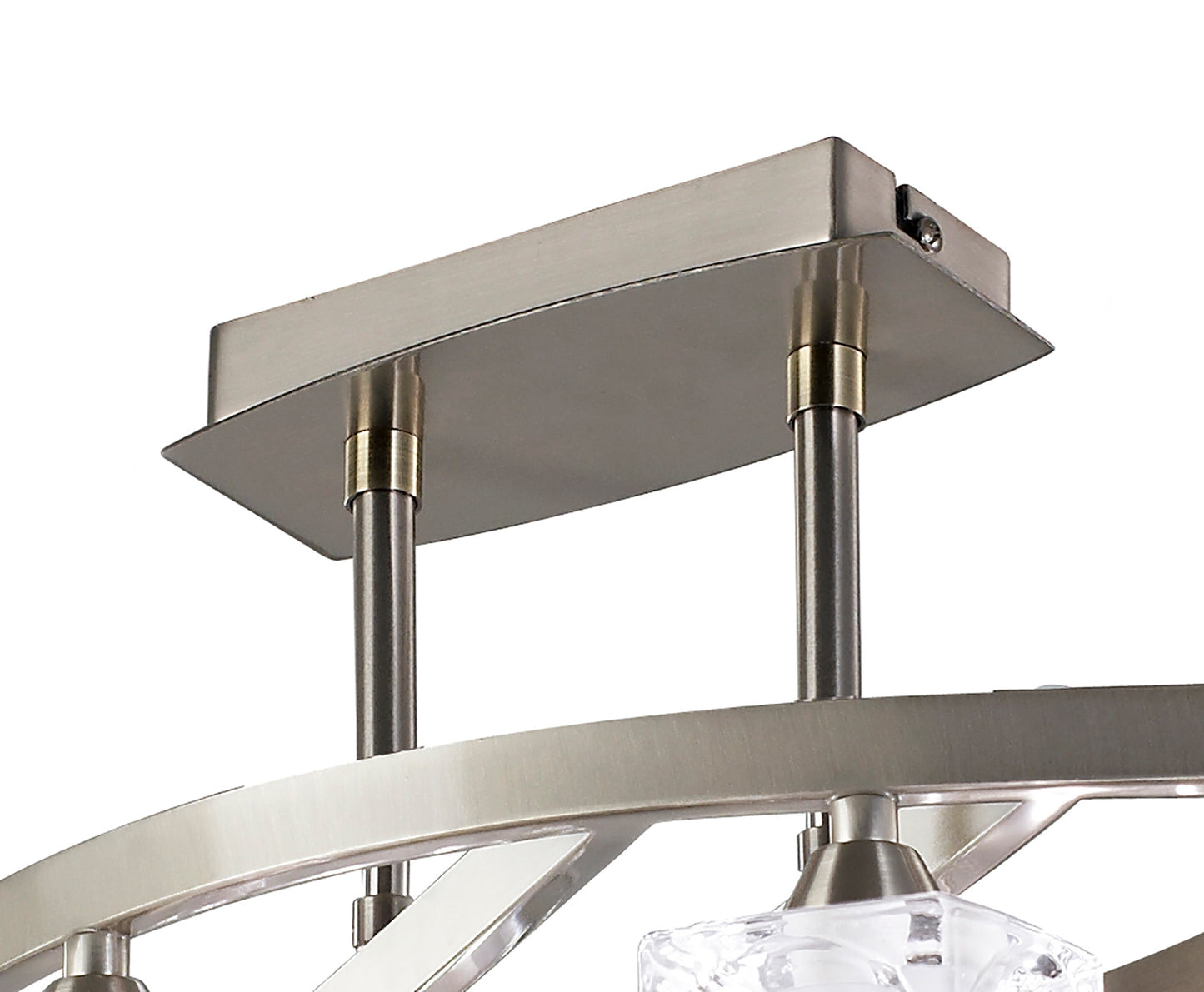 Cuadrax Rectangular Semi Flush 6 Light G9 Satin Nickel (0004023) by Mantra