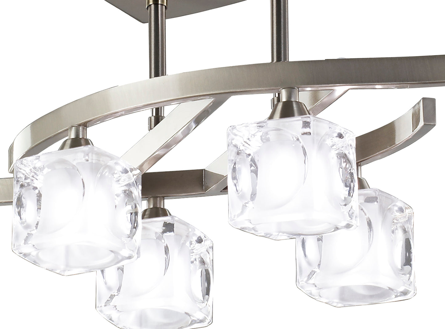 Cuadrax Rectangular Semi Flush 6 Light G9 Satin Nickel (0004023) by Mantra