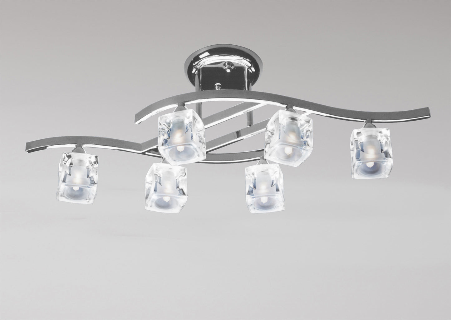Cuadrax Rectangular Telescopic 6 Light G9 Satin Nickel by Mantra