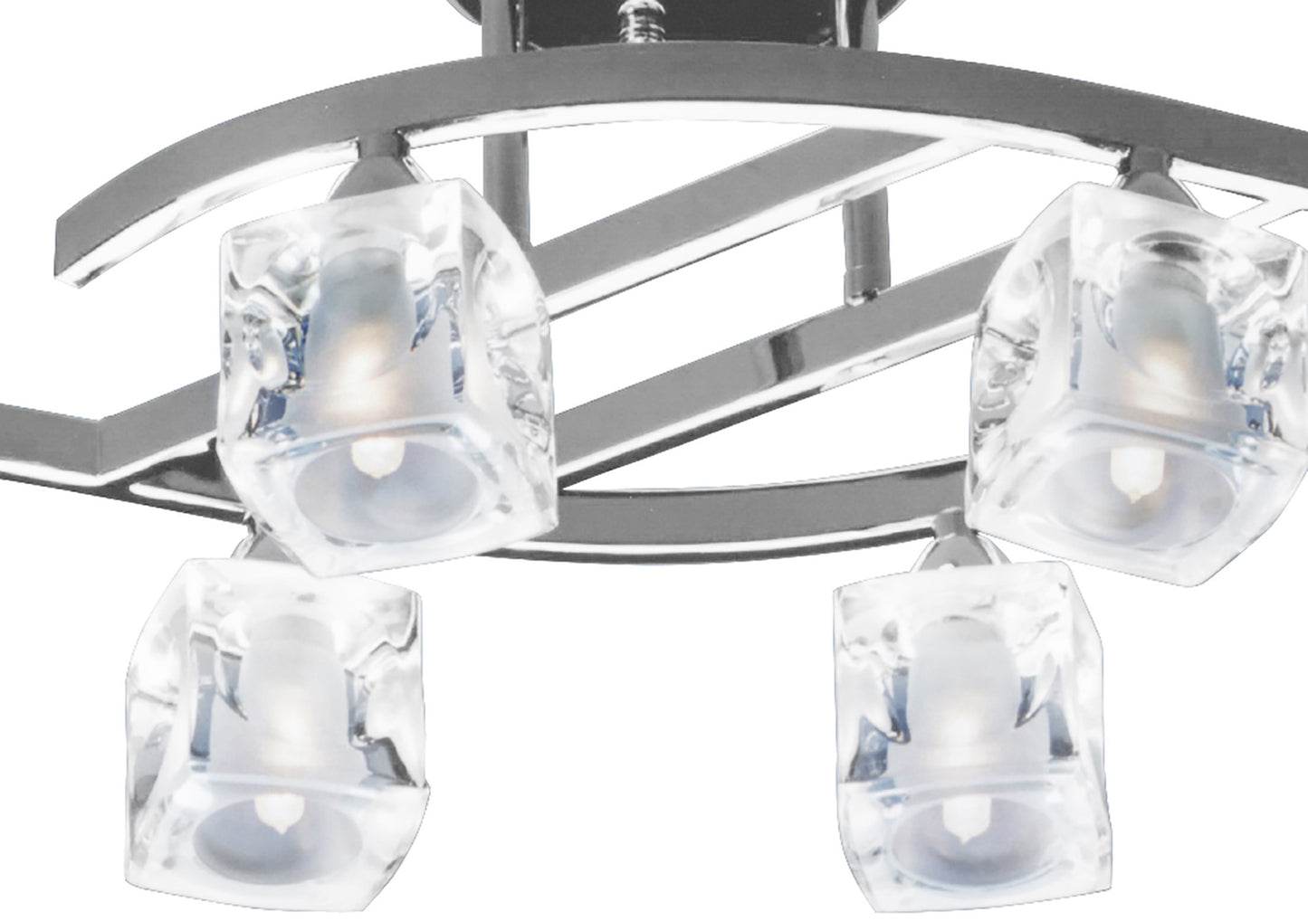 Cuadrax Rectangular Telescopic 6 Light G9 Satin Nickel by Mantra
