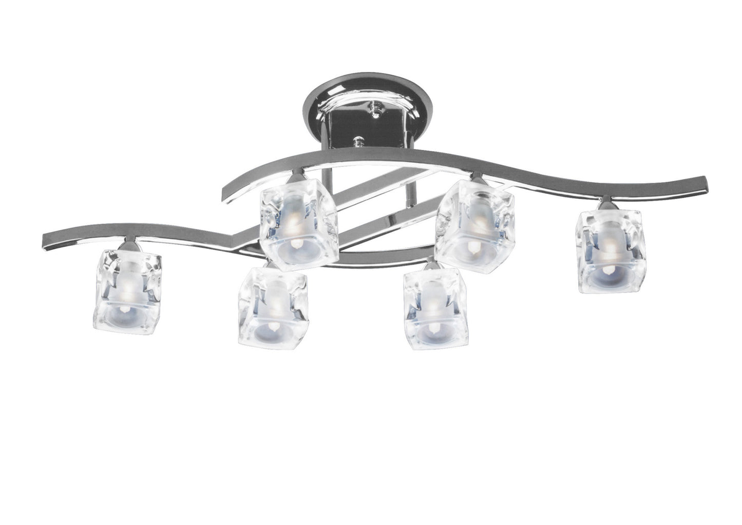 Cuadrax Rectangular Telescopic 6 Light G9 Satin Nickel by Mantra