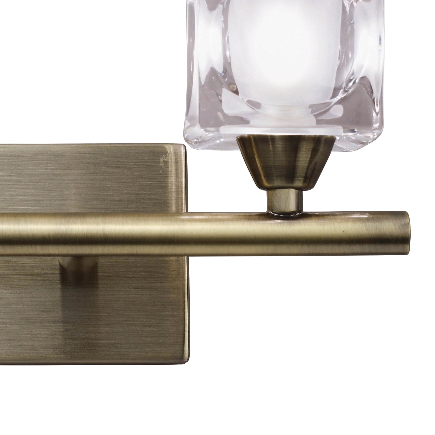 Cuadrax Wall 2 Light G9, Antique Brass/Frosted Glass (0993) by Mantra