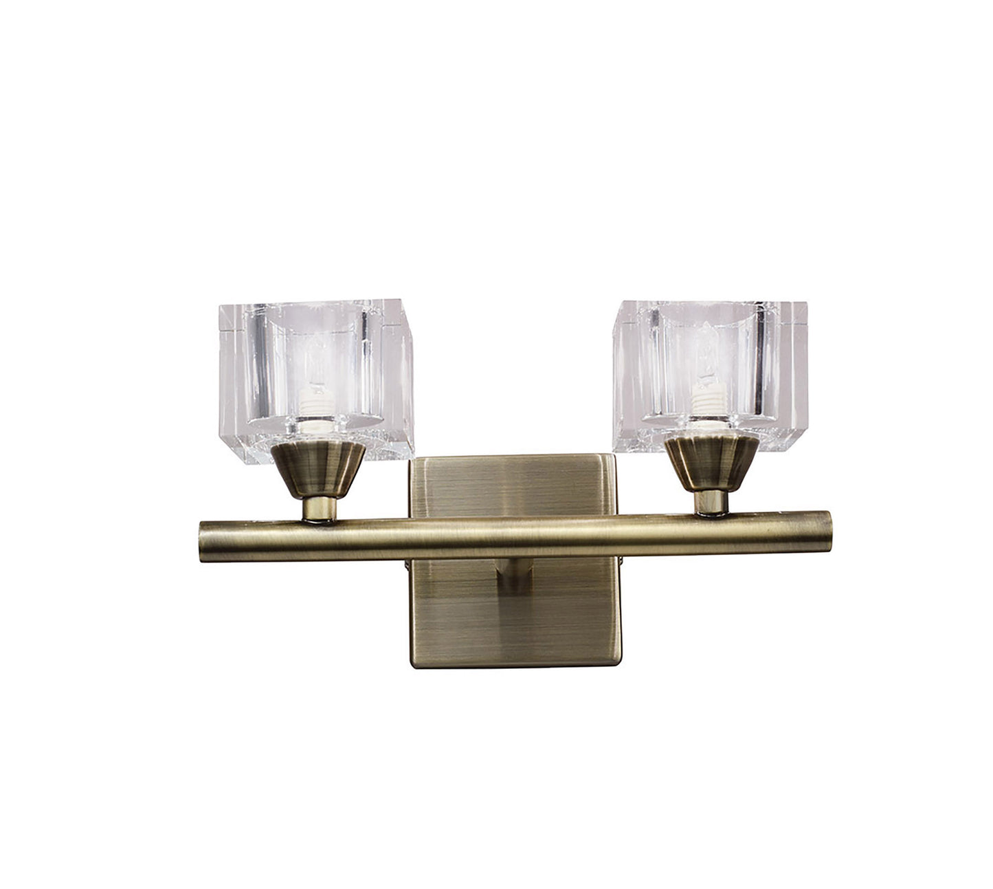 Cuadrax Wall Switched 2 Light G9, Antique Brass by Mantra