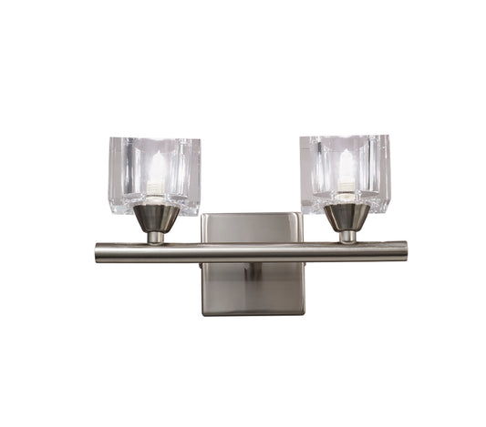 Cuadrax Wall Lamp 2 Light G9, Satin Nickel (0004030) by Mantra