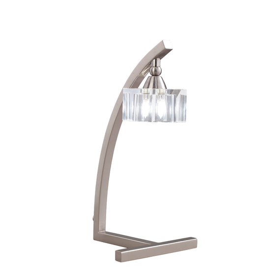 Cuadrax Table Lamp 1 Light G9 Satin Nickel by Mantra