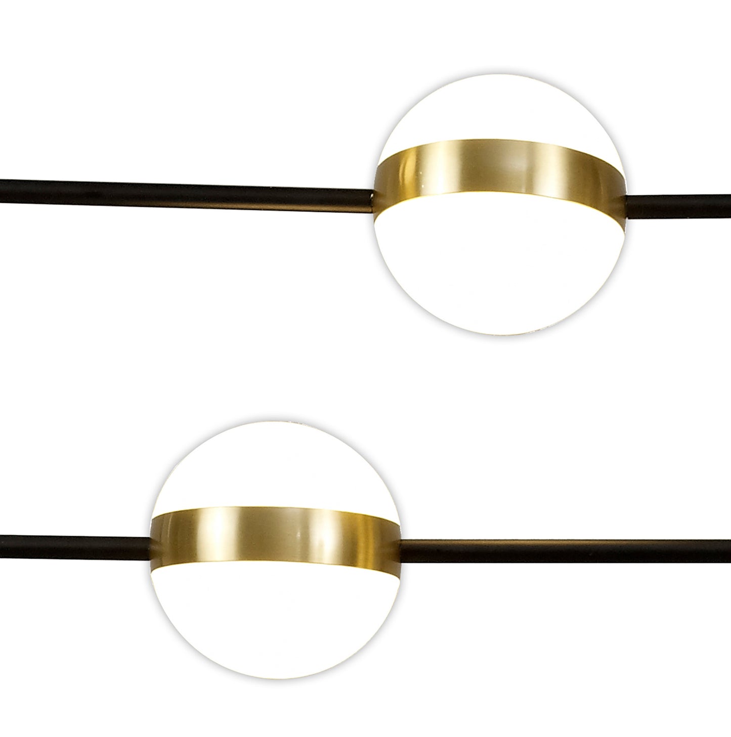 Cuba Criss Cross Linear Pendant 4 Light, 32W LED, 3000K, 2400lm, Gold, Black, 3yrs Warranty by Mantra