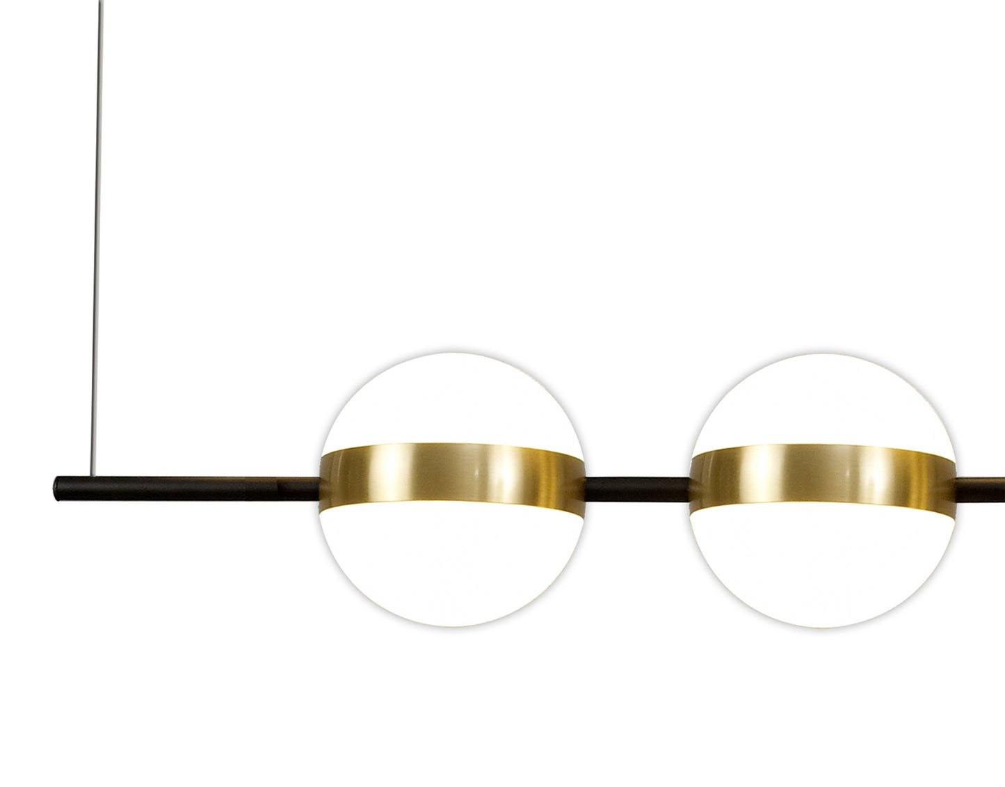 Cuba Linear Pendant 4 Light, 32W LED, 3000K, 2400lm, Gold/Black, 3yrs Warranty by Mantra