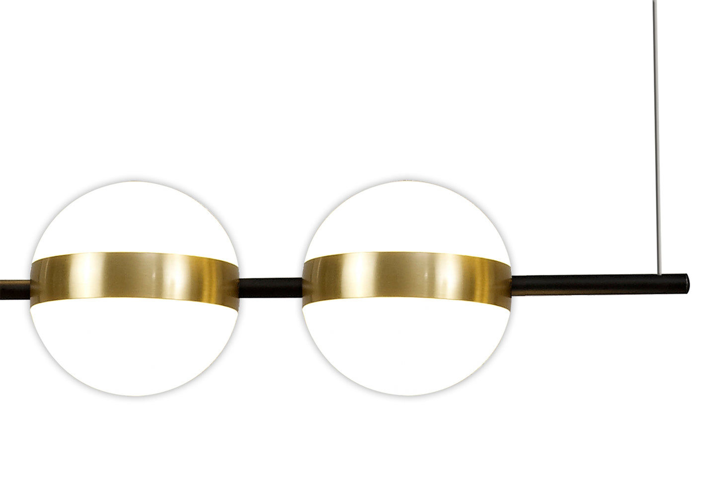 Cuba Linear Pendant 4 Light, 32W LED, 3000K, 2400lm, Gold/Black, 3yrs Warranty by Mantra