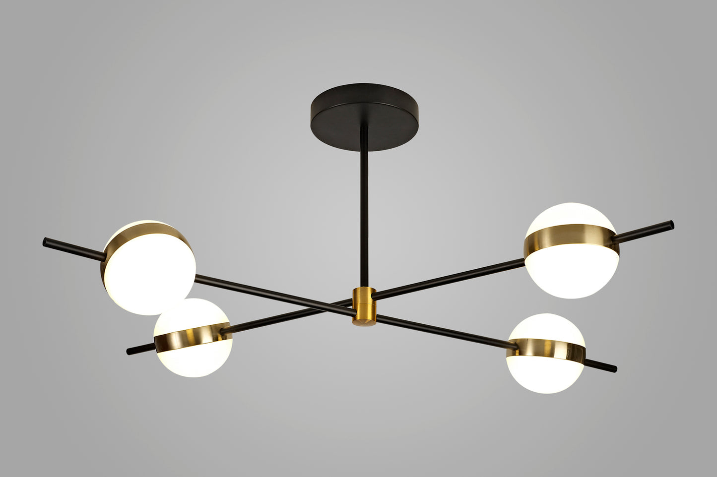 Cuba Ceiling 4 Light, 32W LED, 3000K, 2400lm, Gold/Black, 3yrs Warranty by Mantra