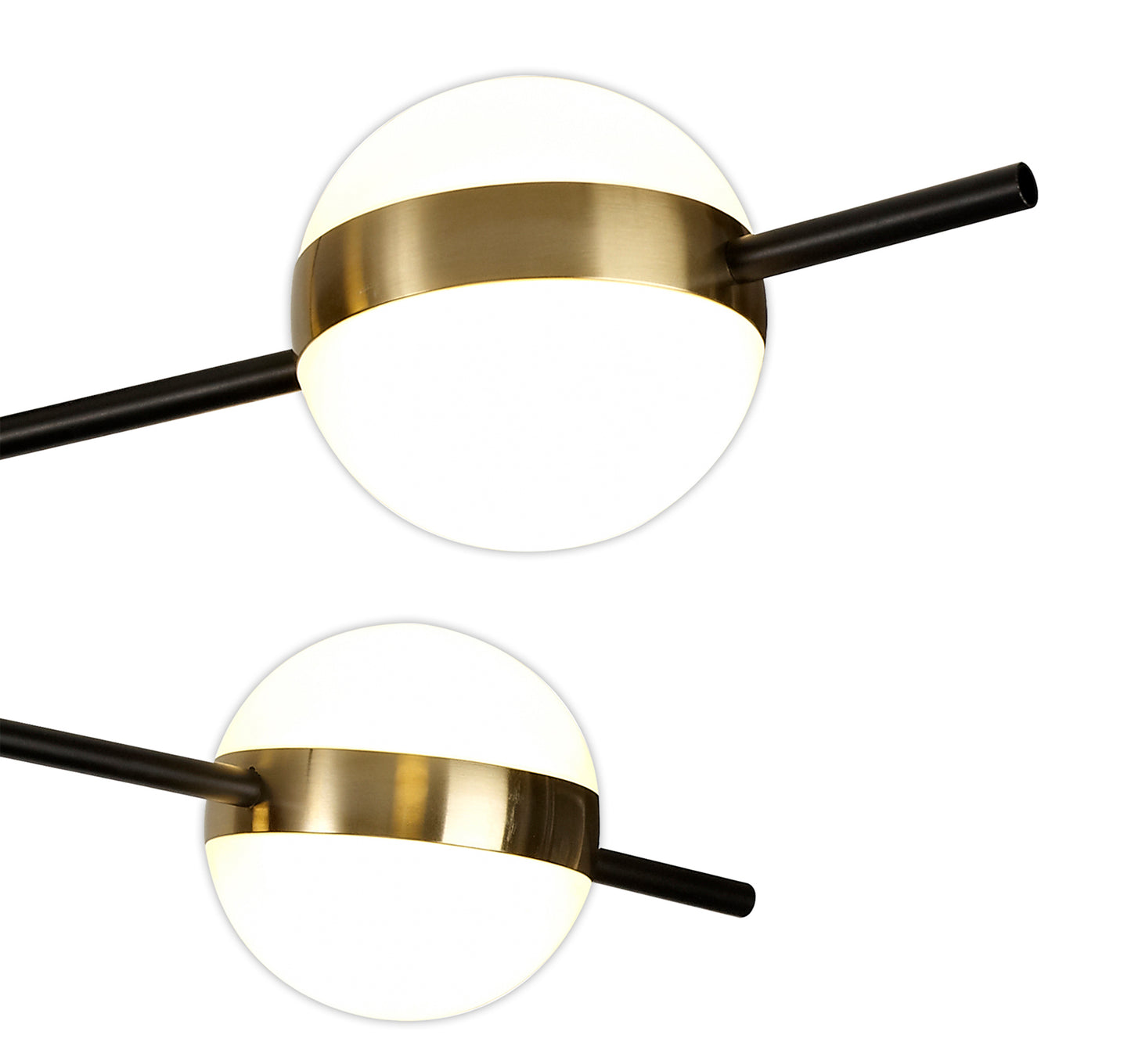 Cuba Ceiling 4 Light, 32W LED, 3000K, 2400lm, Gold/Black, 3yrs Warranty by Mantra