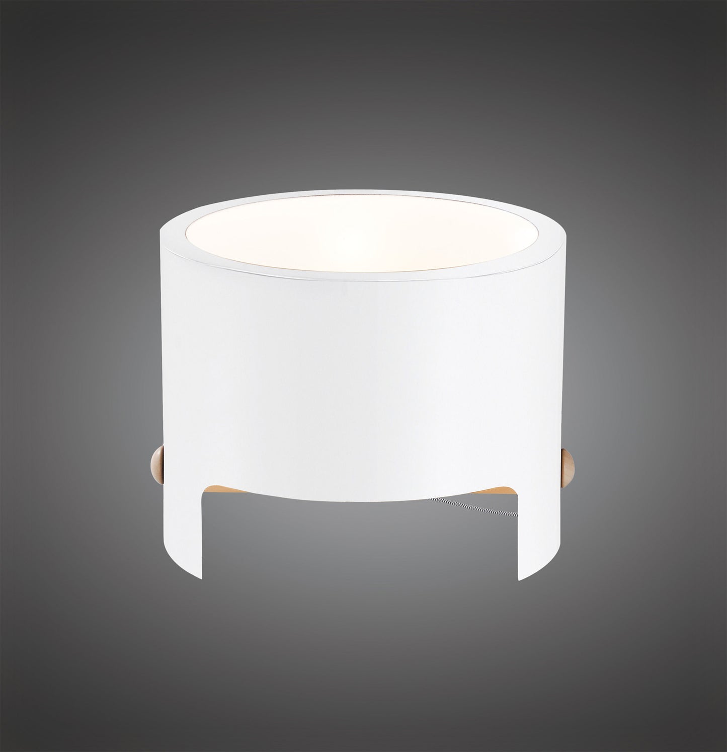 Cube Table Lamp Wide 1x40W, White Metal / Wood by Mantra