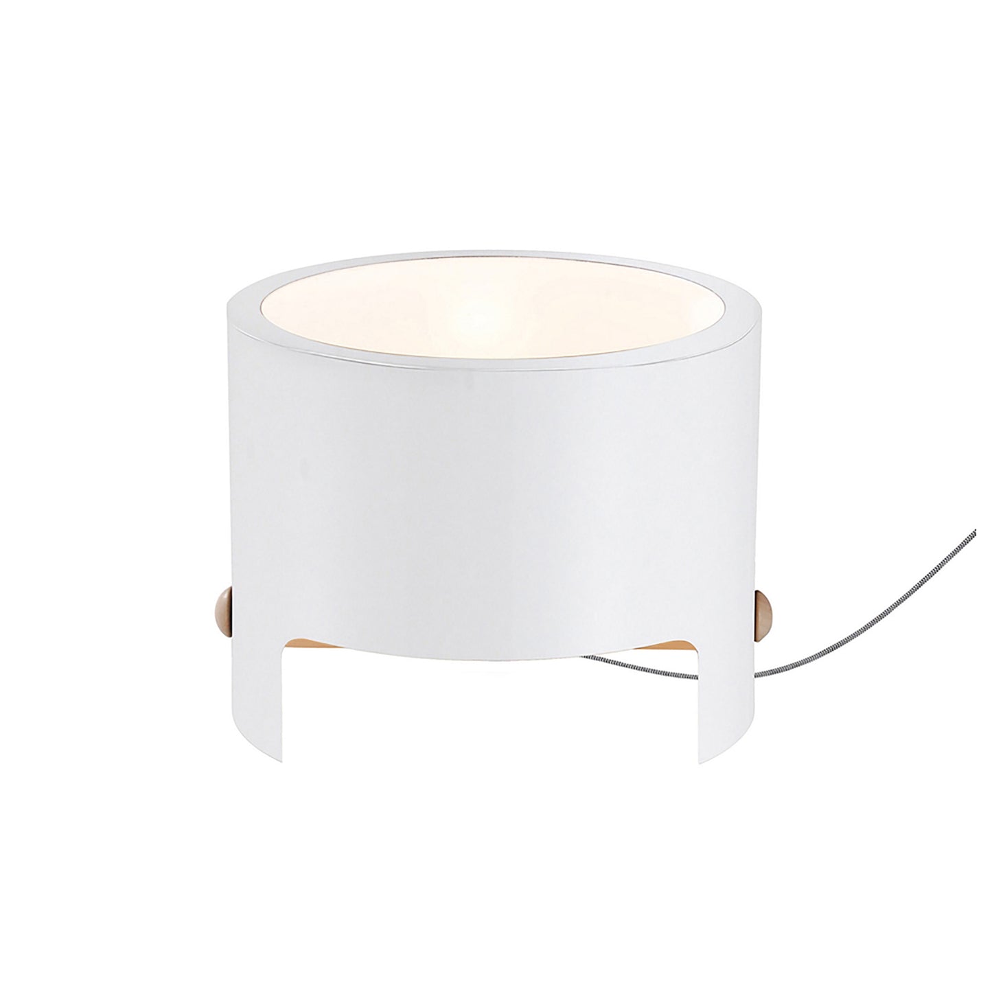 Cube Table Lamp Wide 1x40W, White Metal / Wood by Mantra