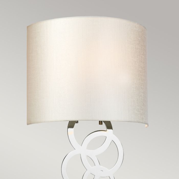 Curtis Medium 1 Light Wall Light - Polished Chrome with Ivory Faux Silk Shade