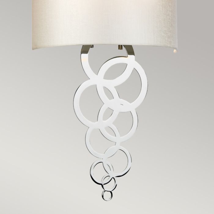 Curtis Medium 1 Light Wall Light - Polished Chrome with Ivory Faux Silk Shade