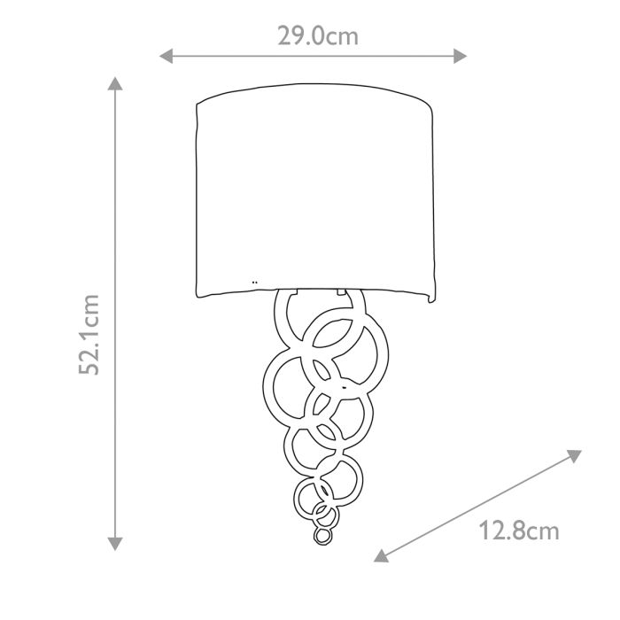 Curtis Medium 1 Light Wall Light - Polished Chrome with Ivory Faux Silk Shade