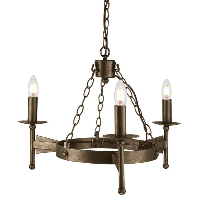 Cromwell 3 Light Chandelier - Old Bronze