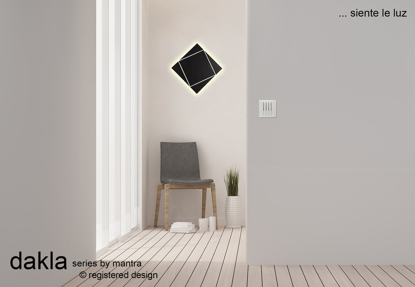 Dakla Wall Lamp, 12W LED, 3000K, 725lm, IP20, Black, 3yrs Warranty by Mantra