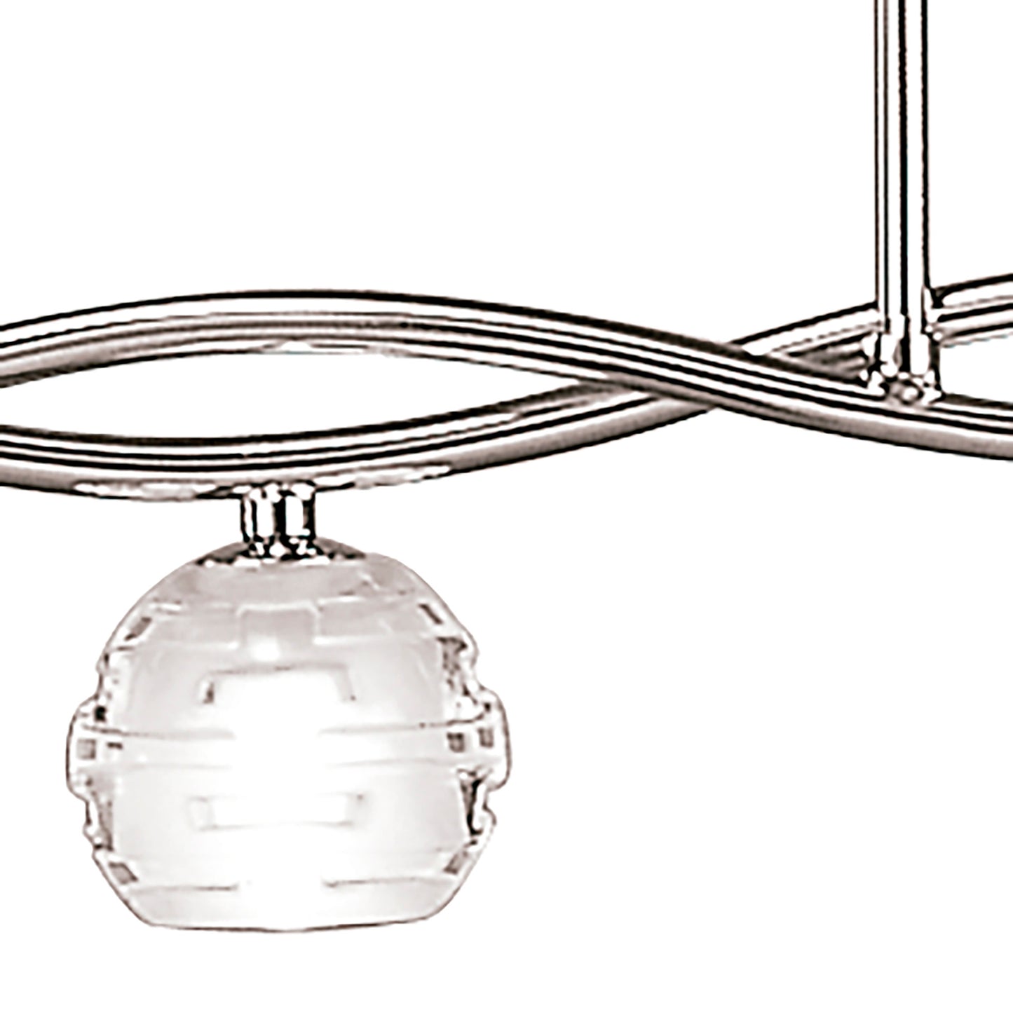 Dali Telescopic Pendant Line 5 Light G9, Polished Chrome by Mantra