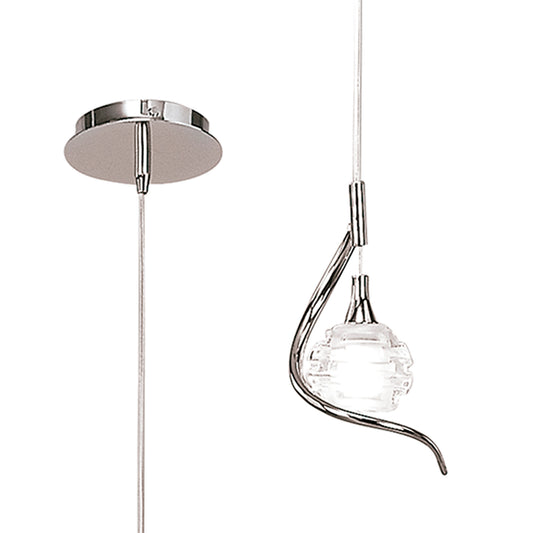 Dali Pendant 1 Light G9, Polished Chrome by Mantra