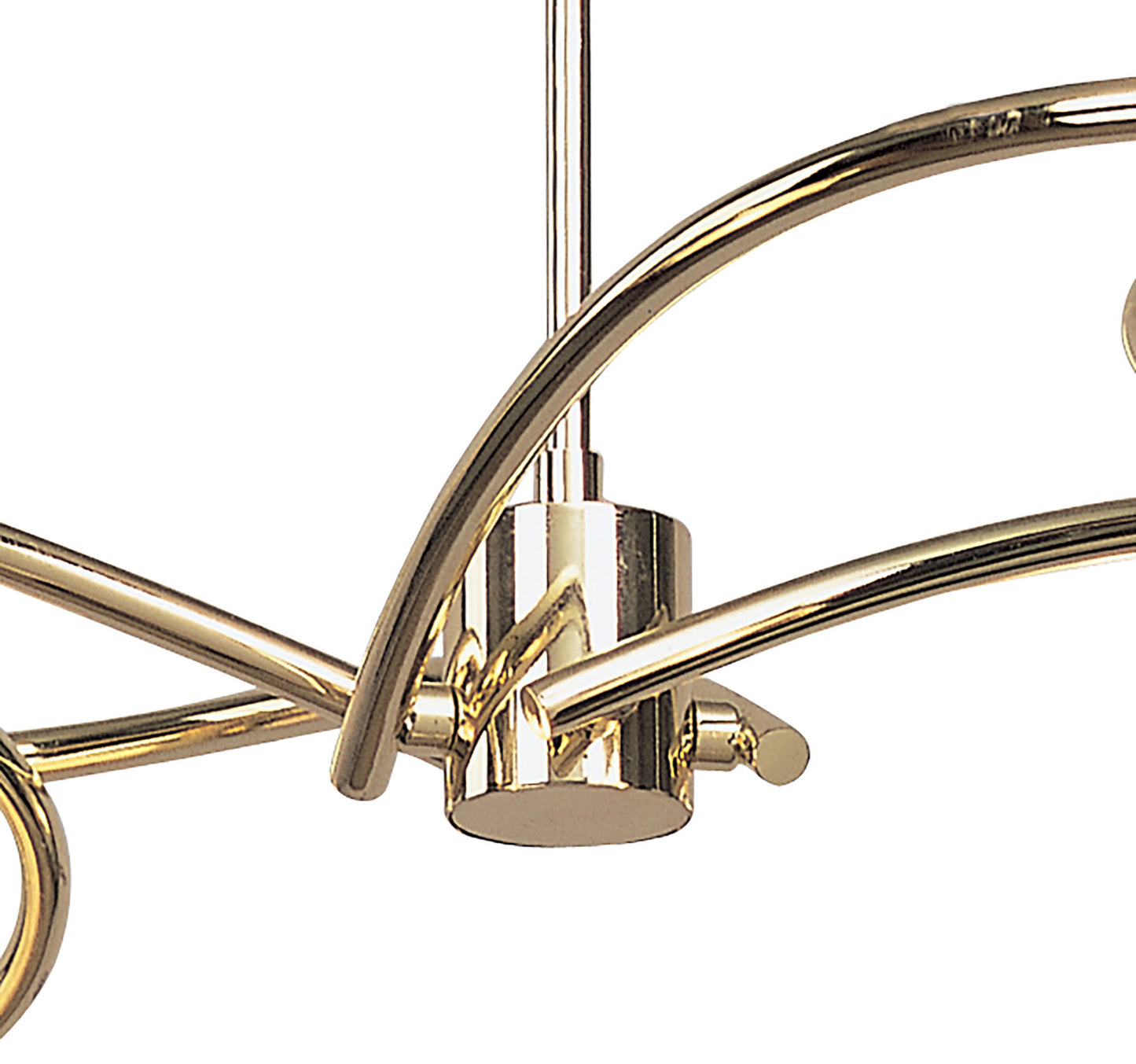 Dali Telescopic Pendant Convertible To Semi Flush 4 Light G9, Polished Brass by Mantra