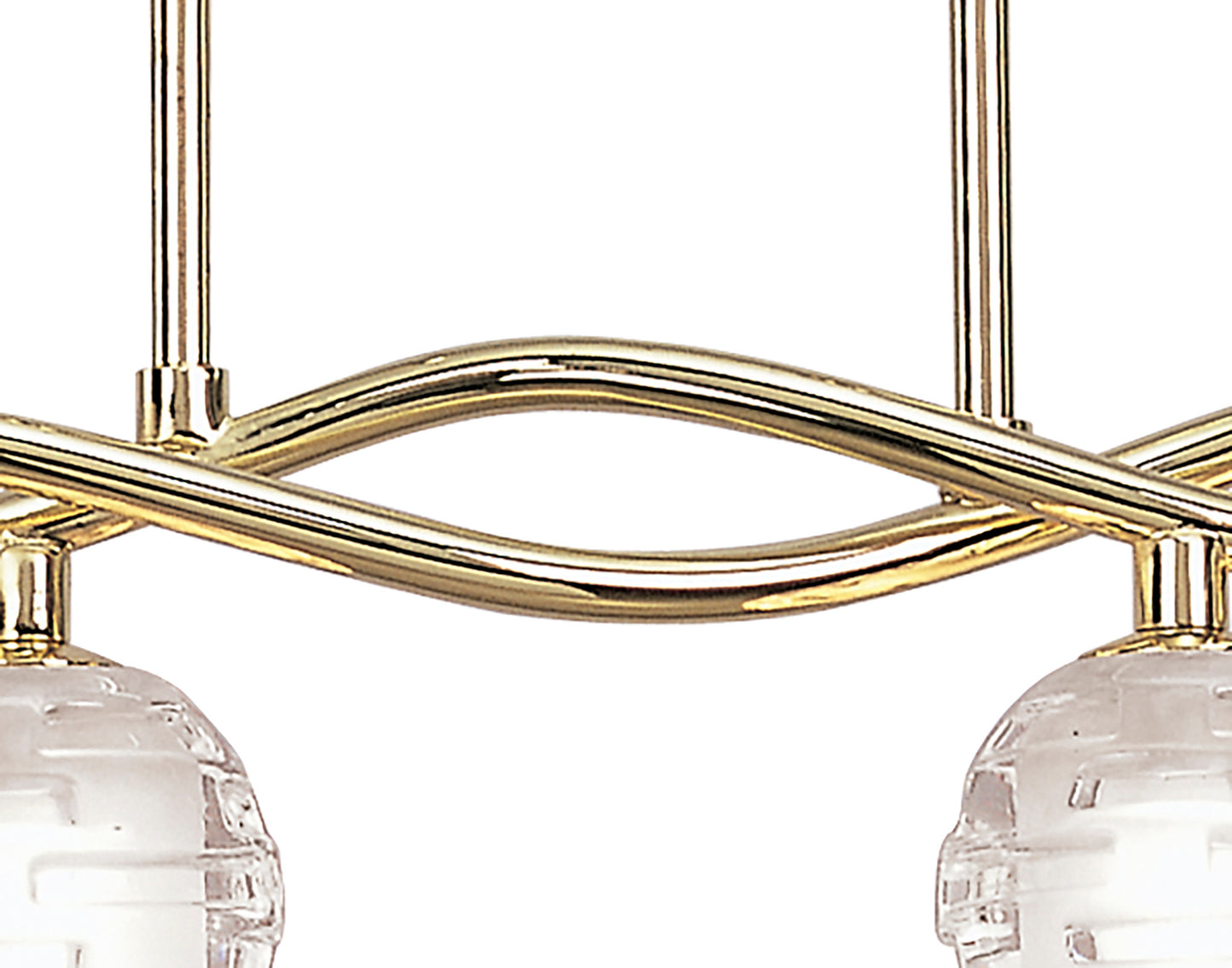 Dali Telescopic Linear Pendant Line 4 Light G9, Polished Brass by Mantra