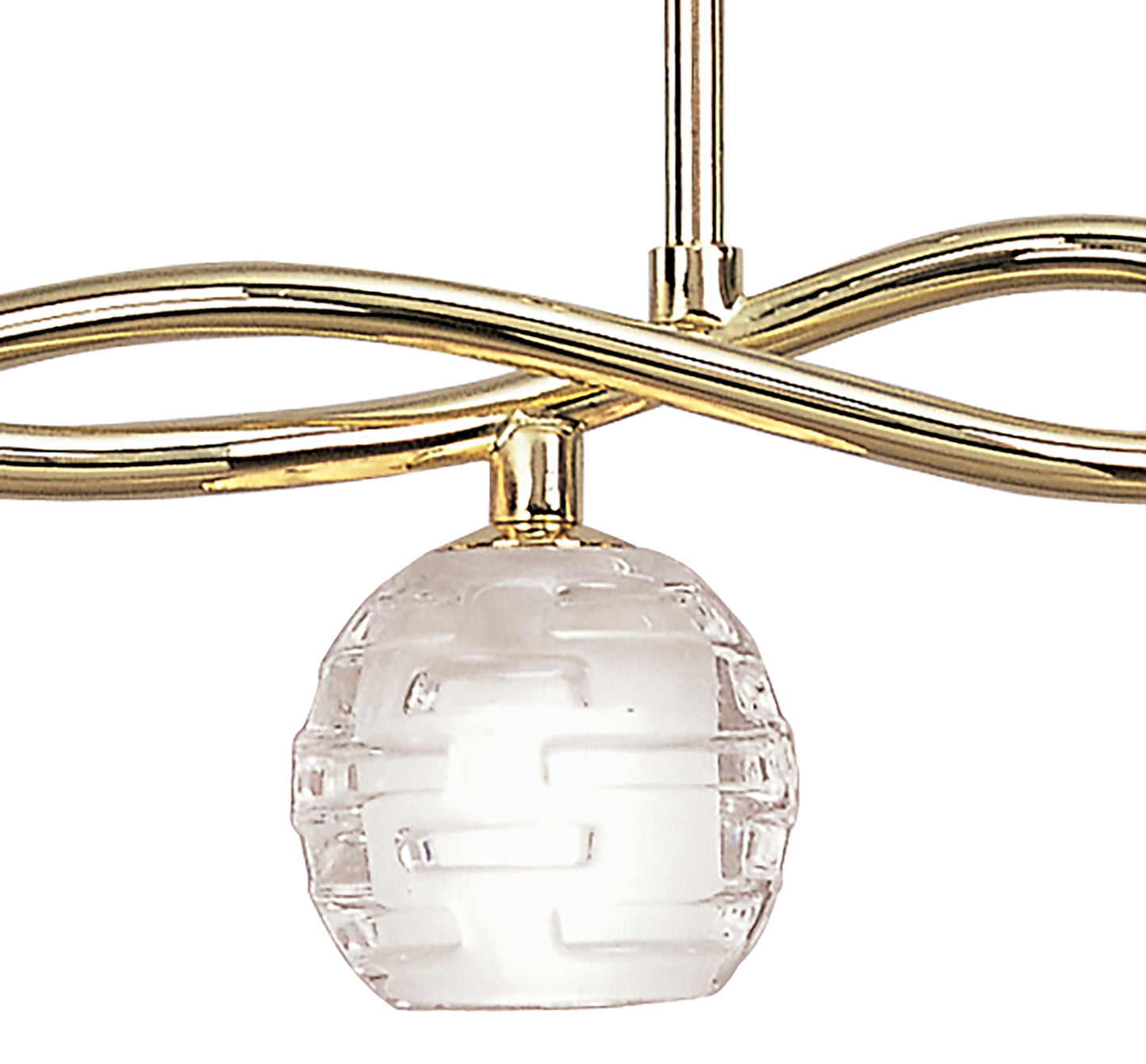 Dali Telescopic Linear Pendant Line 4 Light G9, Polished Brass by Mantra