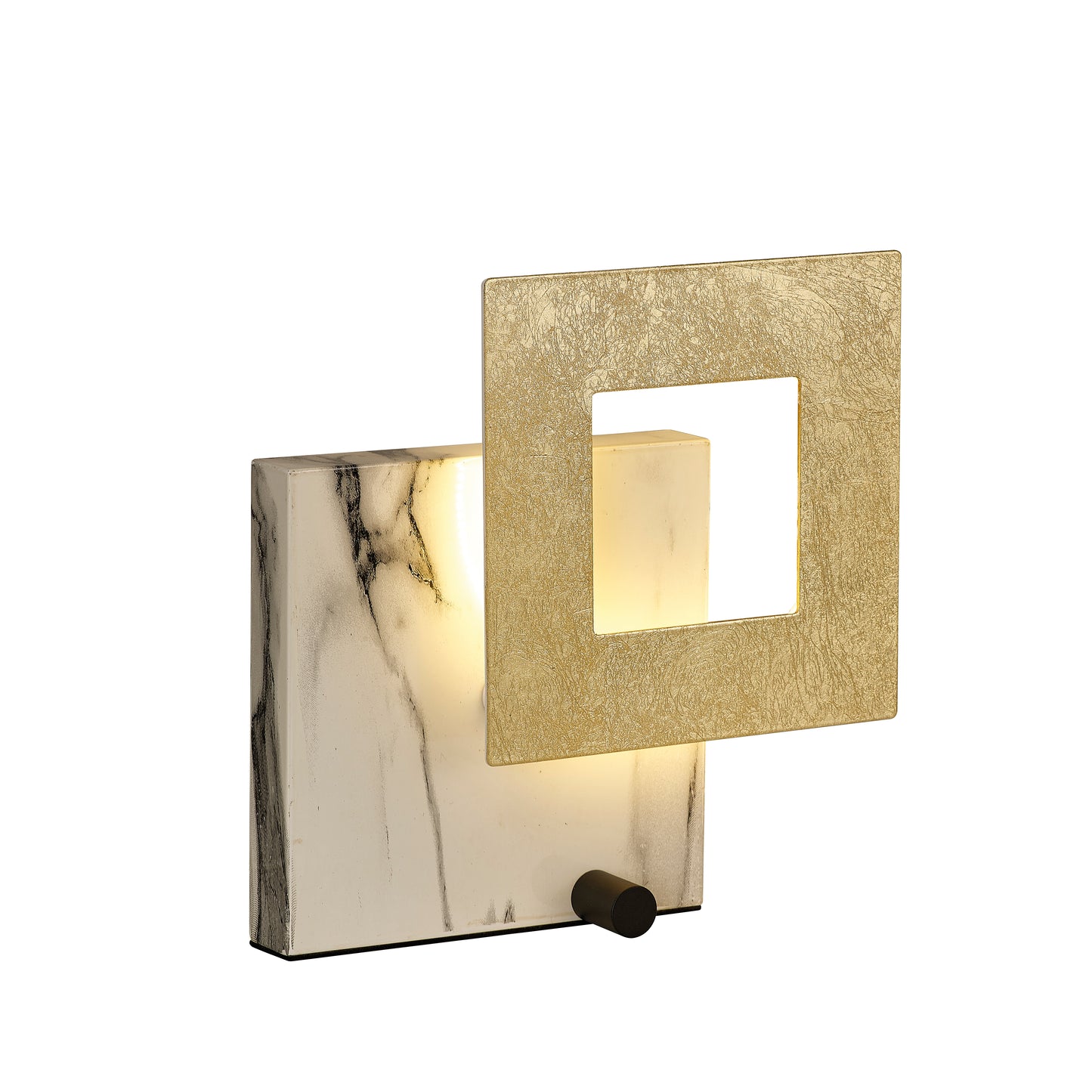 Dalia 25cm Table Lamp, 18W LED, 3000K, 1260lm, Gold/Marble White, 3yrs Warranty by Mantra