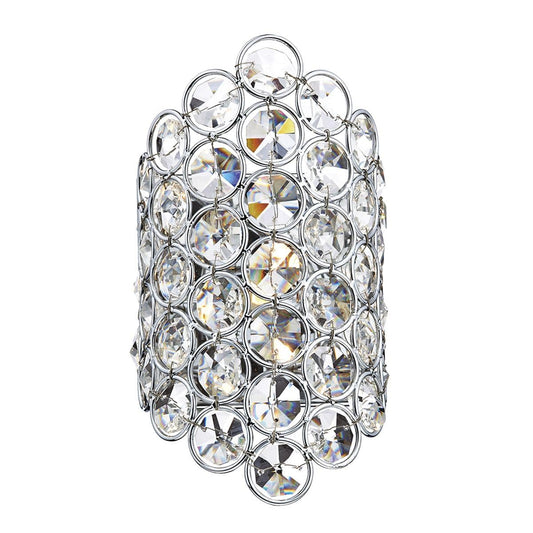 dar lighting Frost 1 Light Wall Bracket Polished Chrome and Faceted Crystal FRO0750