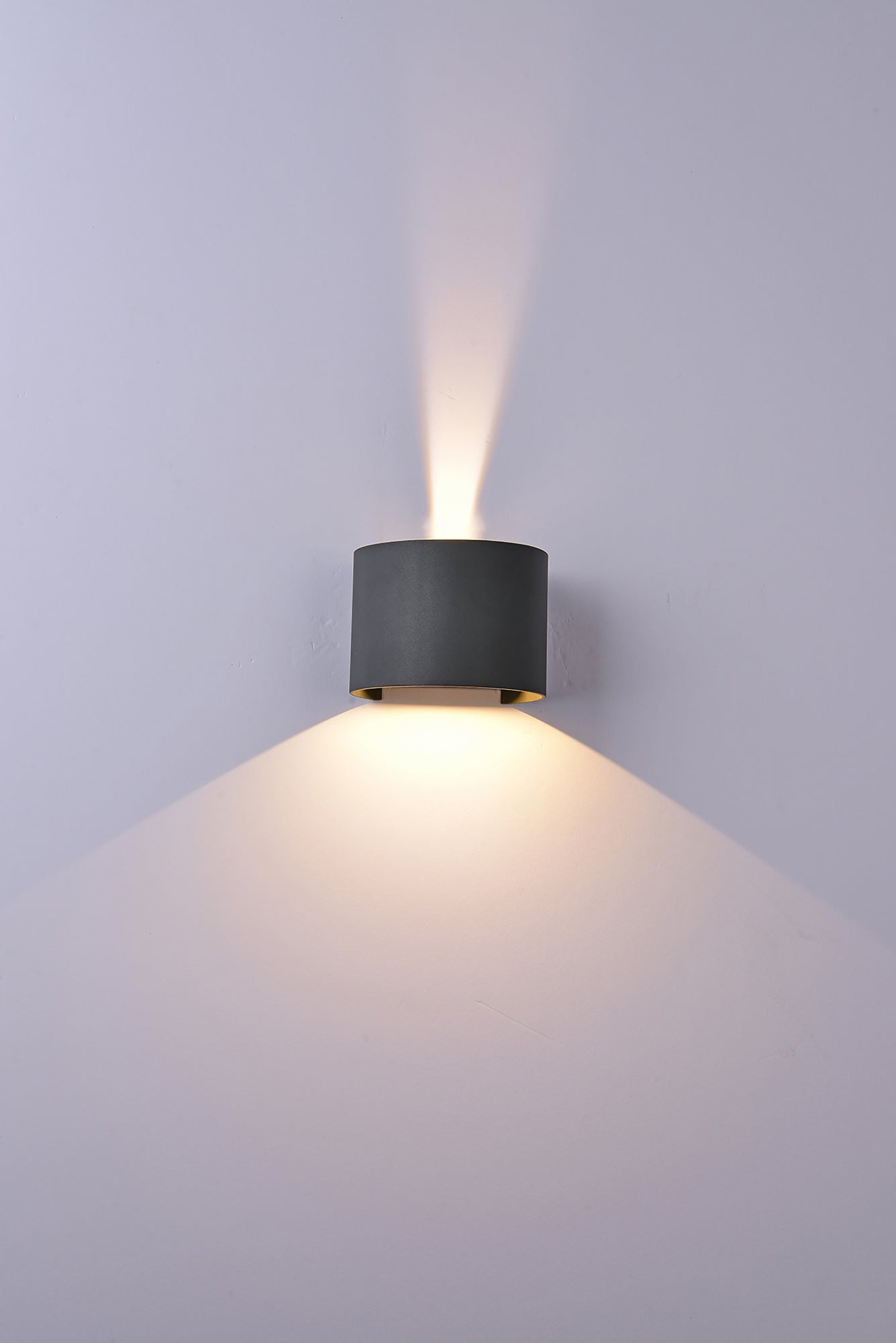 Davos Round Wall Lamp, 2 x 6W LED, 3000K, 1100lm, IP54, Anthracite, 3yrs Warranty by Mantra