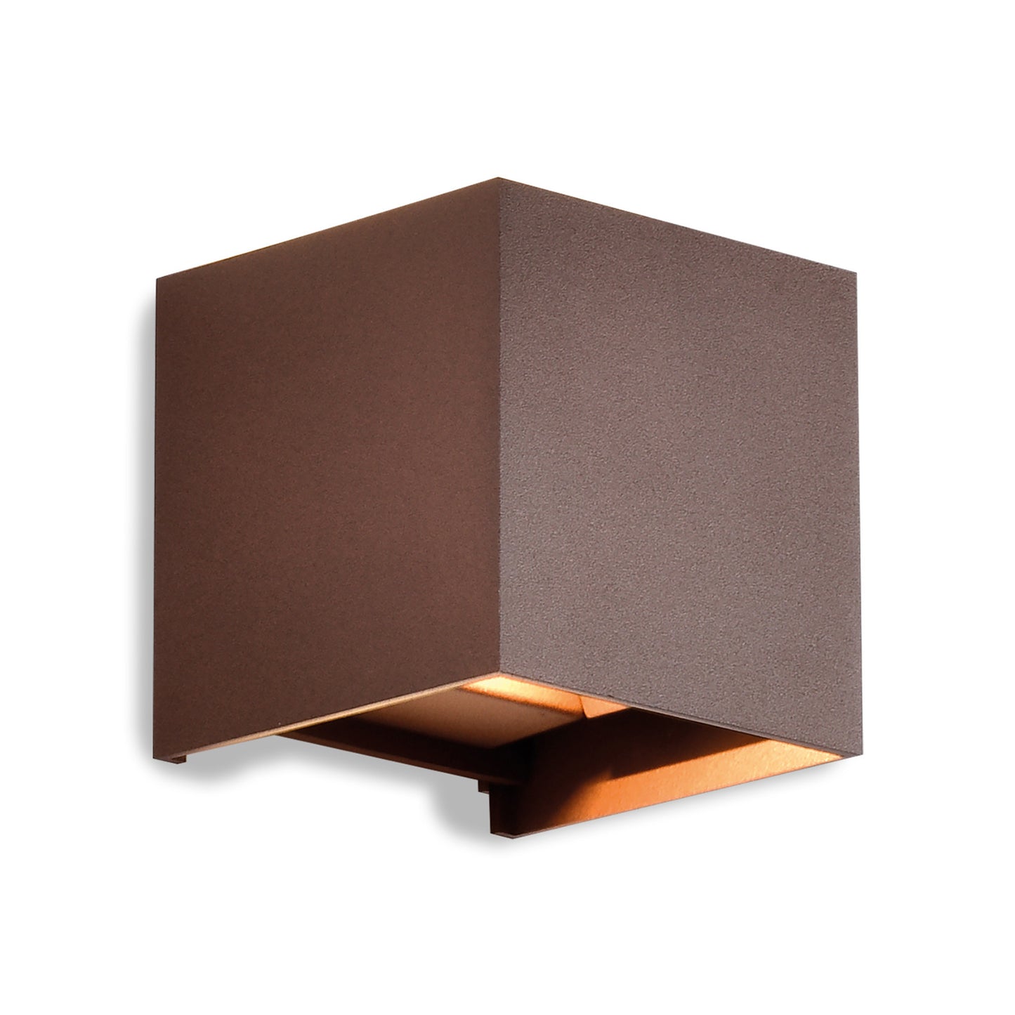 Davos Square Wall Lamp, 2 x 6W LED, 3000K, 1100lm, IP54, Rust Brown, 3yrs Warranty by Mantra