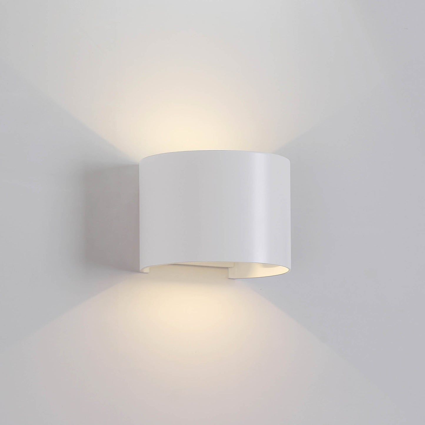 Davos Round Wall Lamp, 2 x 6W LED, 4000K, 1100lm, IP54, Sand White, 3yrs Warranty by Mantra