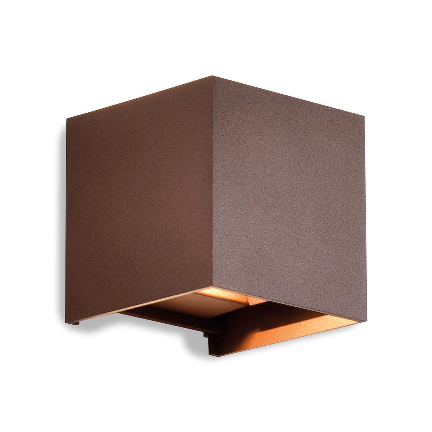 Davos Square Wall Lamp, 2 x 6W LED, 4000K, 1100lm, IP54, Rust Brown, 3yrs Warranty by Mantra