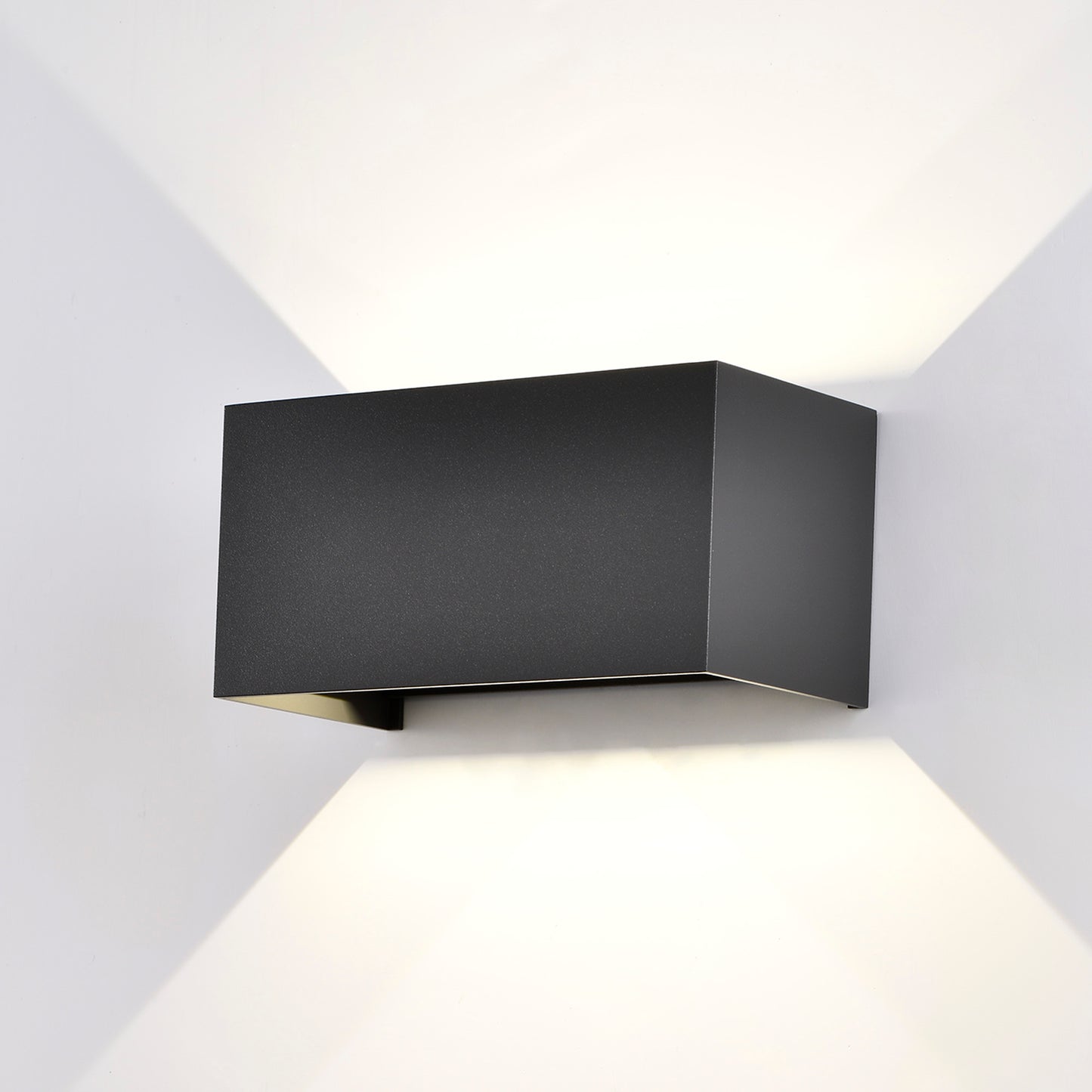 Davos Rectangle Wall Lamp, 4 x 6W LED, 3000K, 2200lm, IP54, Sand Black, 3yrs Warranty by Mantra