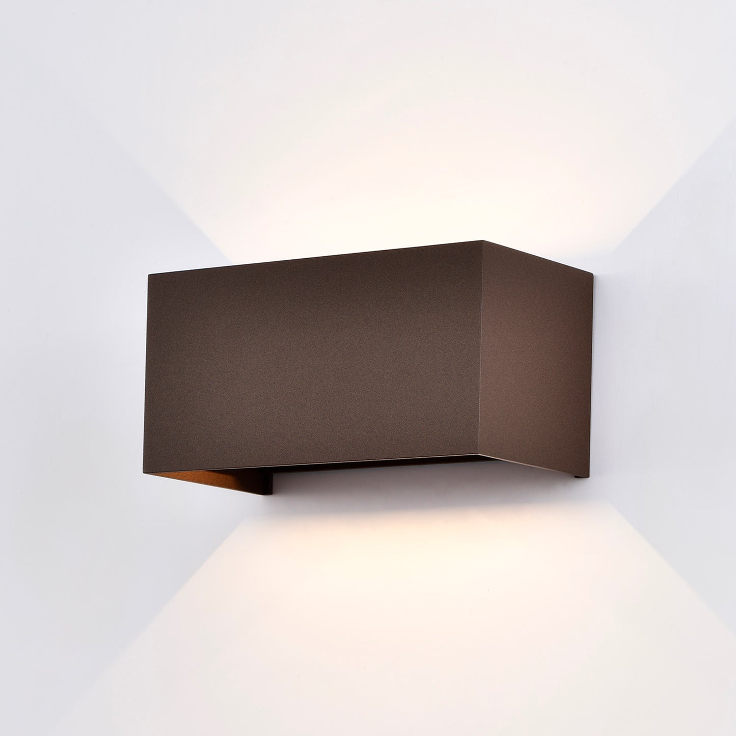 Davos Rectangle Wall Lamp, 4 x 6W LED, 3000K, 2200lm, IP54, Rust Brown, 3yrs Warranty by Mantra