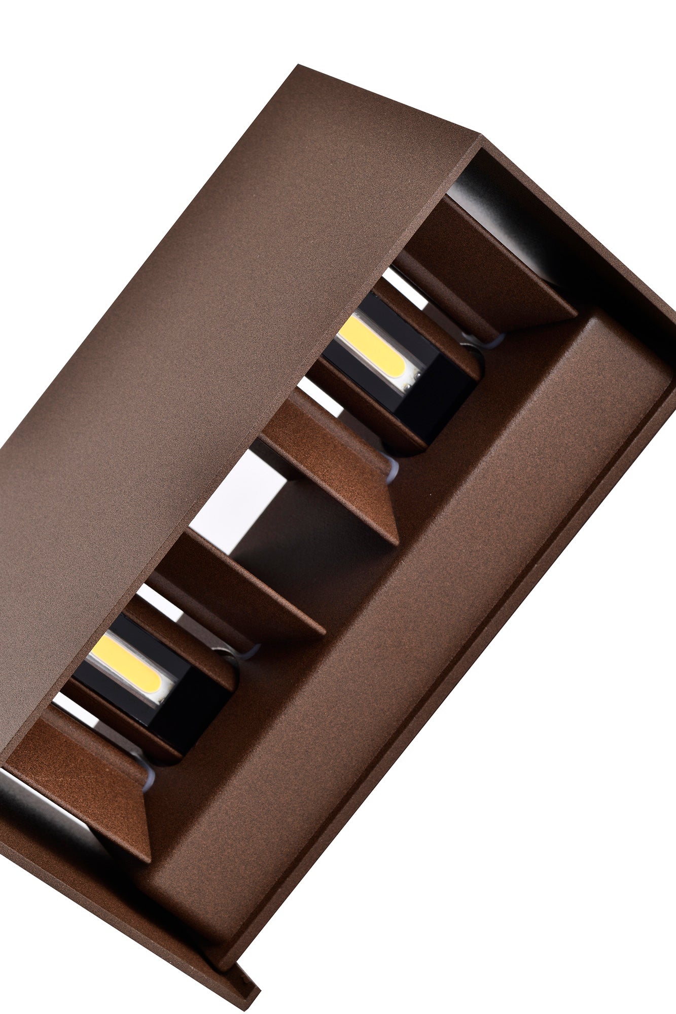 Davos Rectangle Wall Lamp, 4 x 6W LED, 3000K, 2200lm, IP54, Rust Brown, 3yrs Warranty by Mantra