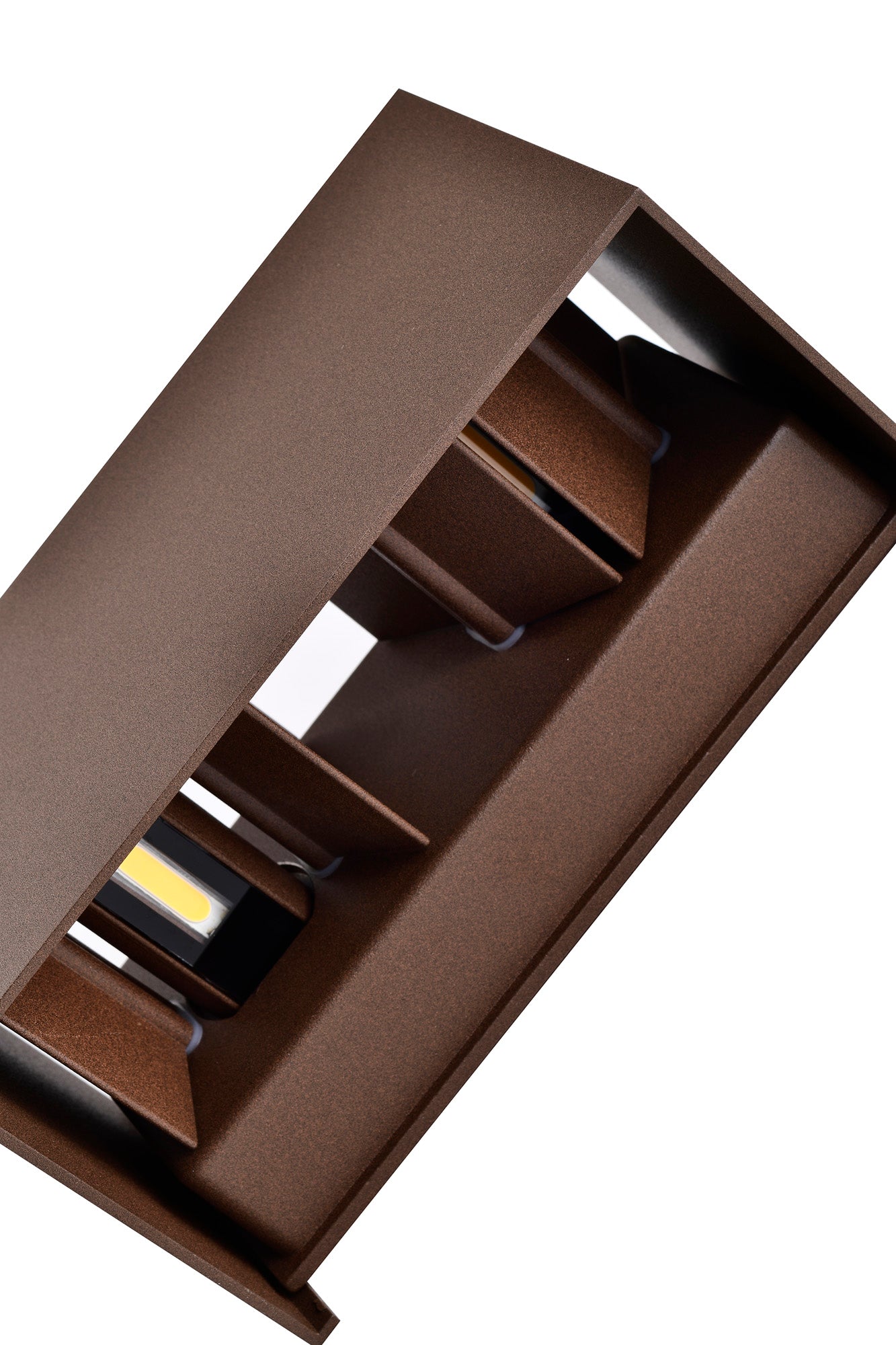 Davos Rectangle Wall Lamp, 4 x 6W LED, 3000K, 2200lm, IP54, Rust Brown, 3yrs Warranty by Mantra