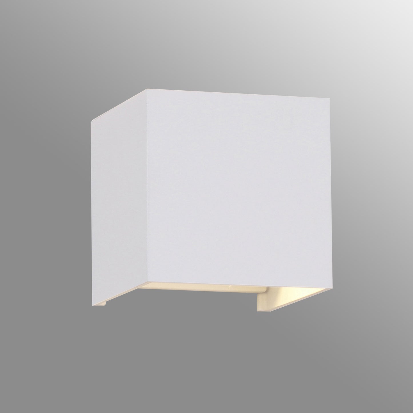 Davos Square Wall Lamp Dimmable, 2 x 6W LED, 2700K, 1100lm, IP54, Sand White, 3yrs Warranty by Mantra