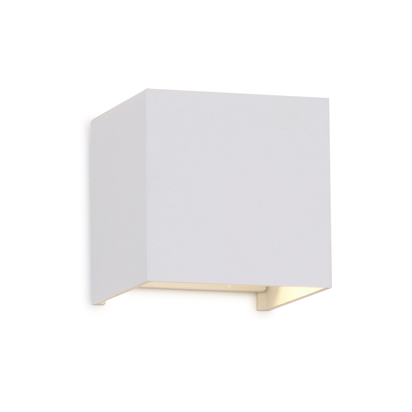 Davos Square Wall Lamp Dimmable, 2 x 6W LED, 2700K, 1100lm, IP54, Sand White, 3yrs Warranty by Mantra