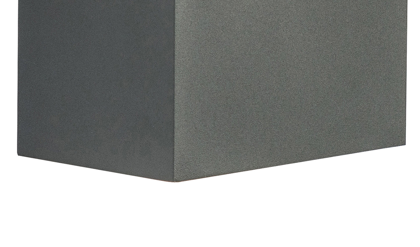 Davos XL Square Wall Lamp, 2x10W LED, 3000K, 1830lm, IP65, Anthracite, 3yrs Warranty by Mantra