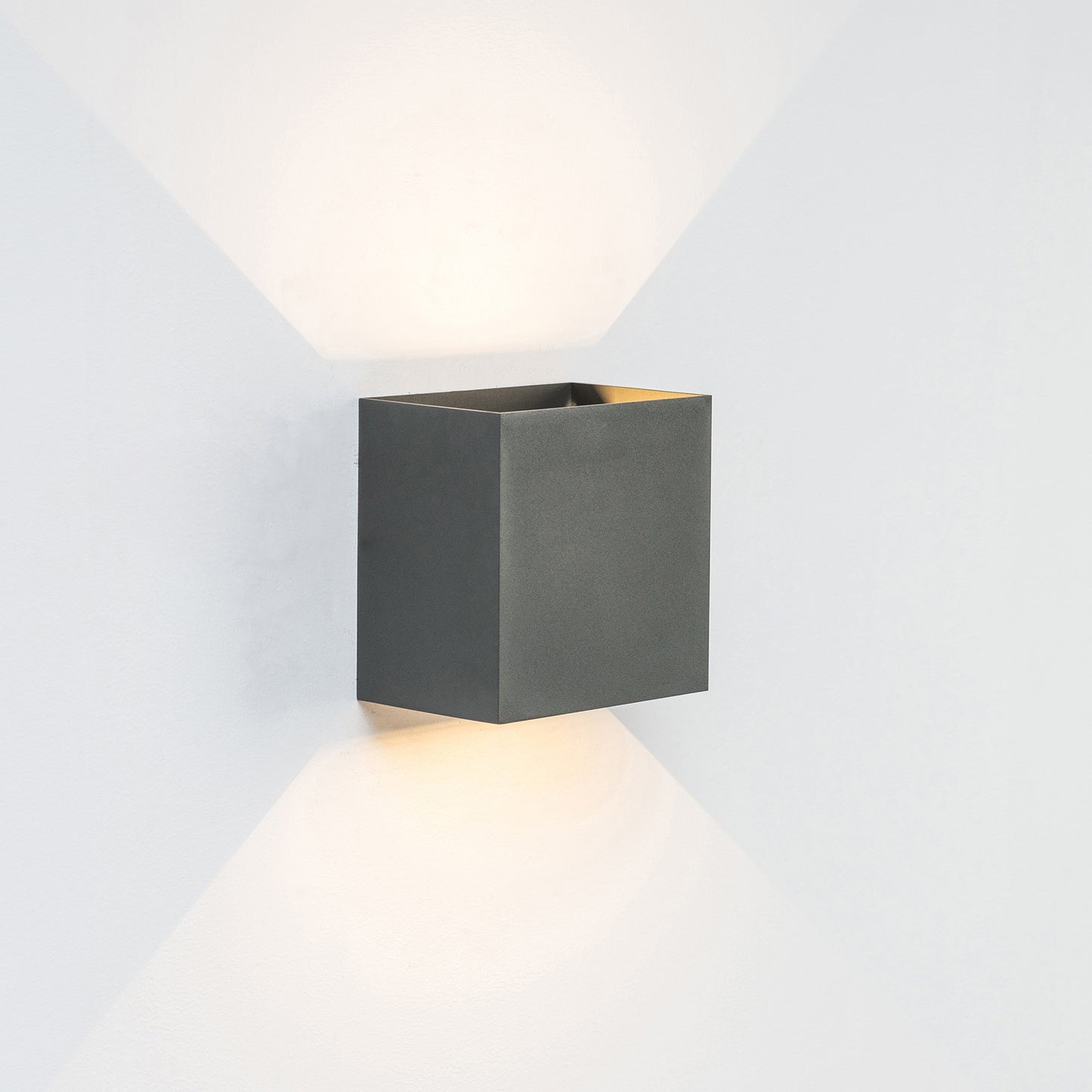 Davos XL Square Wall Lamp, 2x10W LED, 3000K, 1830lm, IP65, Anthracite, 3yrs Warranty by Mantra