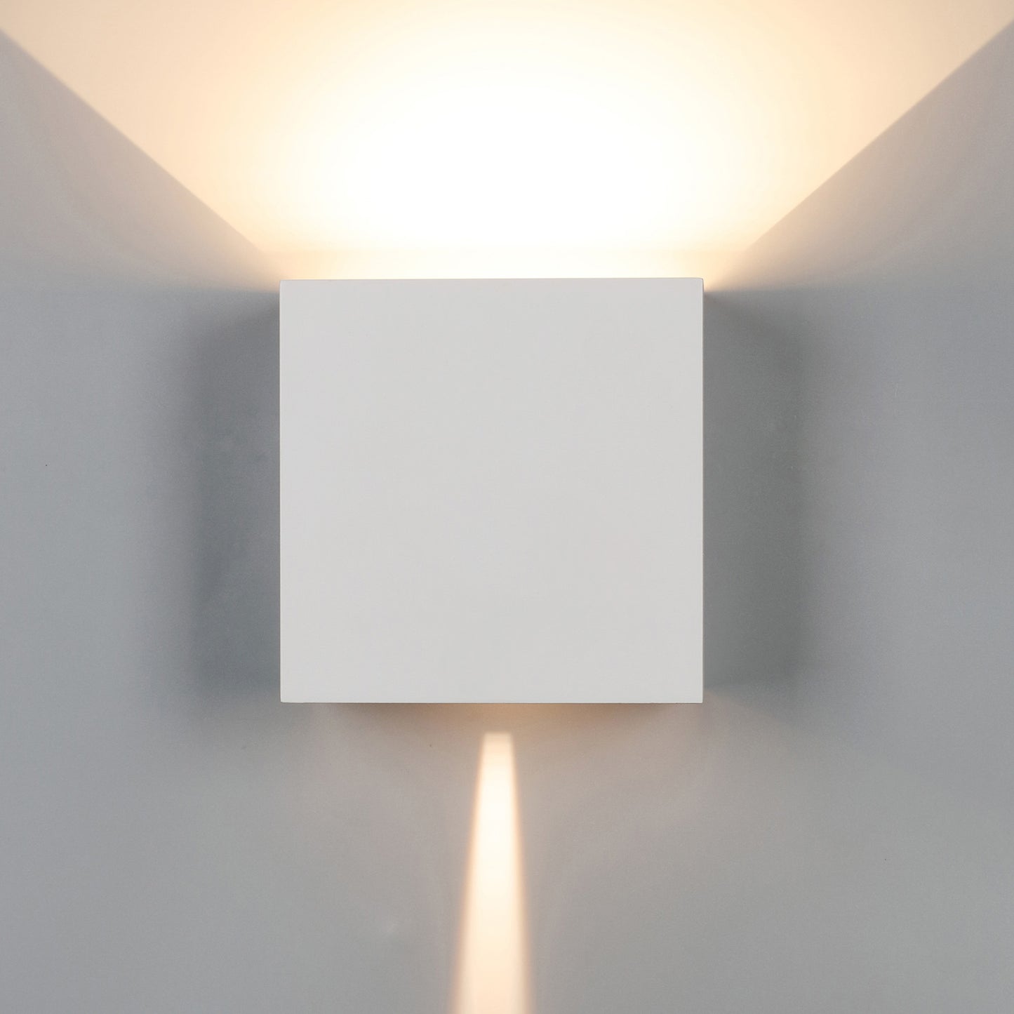 Davos XL Square Wall Lamp, 2x10W LED, 3000K, 1830lm, IP65, Sand White, 3yrs Warranty by Mantra