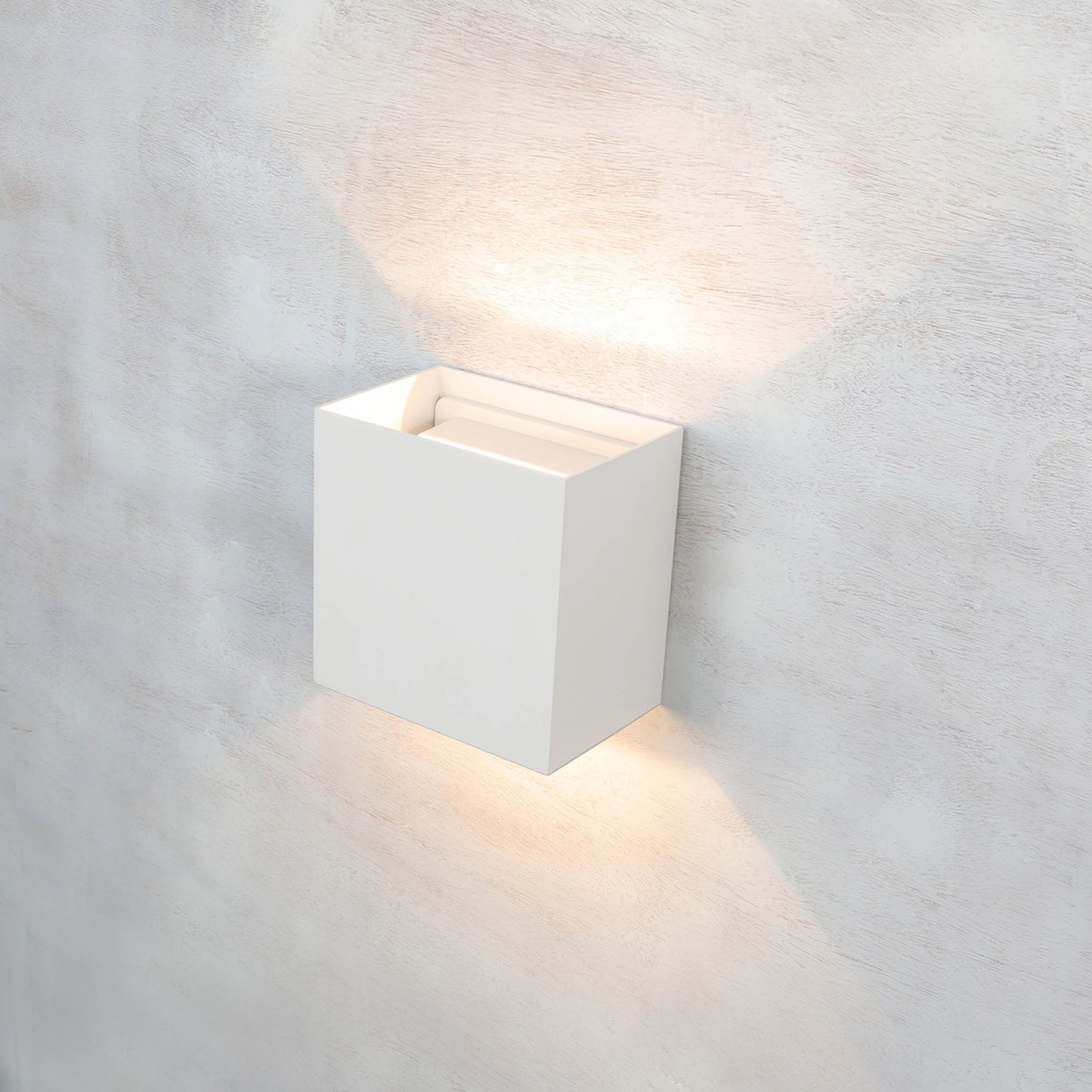 Davos XL Square Wall Lamp, 2x10W LED, 4000K, 1830lm, IP65, Sand White, 3yrs Warranty by Mantra