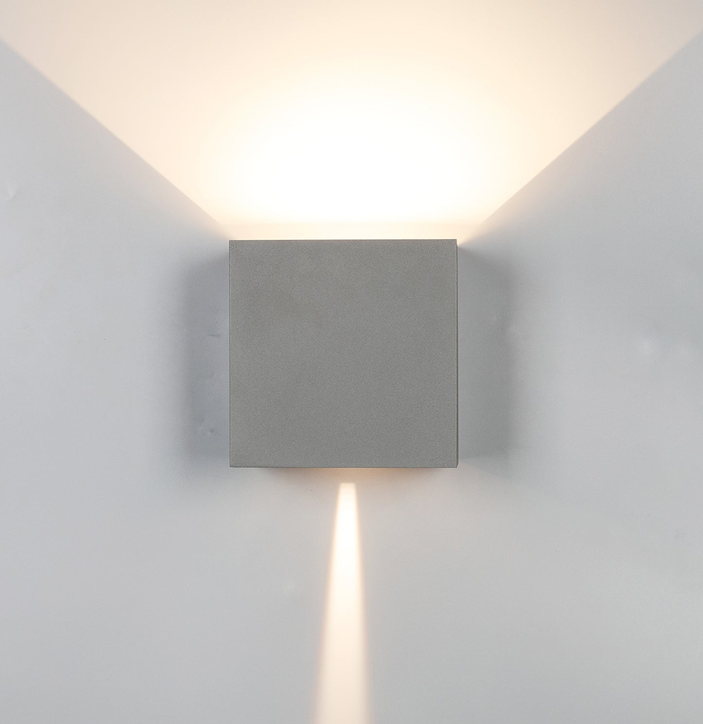 Davos XL Square Wall Lamp Dimmable, 2x10W LED, 2700K, 1830lm, IP65, Anthracite, 3yrs Warranty by Mantra